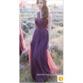 Lace appliques purpurrotes nach Maß Großverkaufmuster langes Abend-Partei-Brautjunferkleid